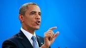Obama taler i Berlin - Barack Obama er i Berlin i Tyskland. Han vil tale fra klokken 15.