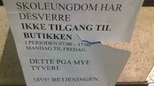 Lapp på butikkdør