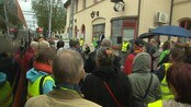 Demonstrasjonstog - I dag var 160 personer med på demonstrasjonstoget, for å presse på for raskere utbygging av tog til både gods og persontrafikk.