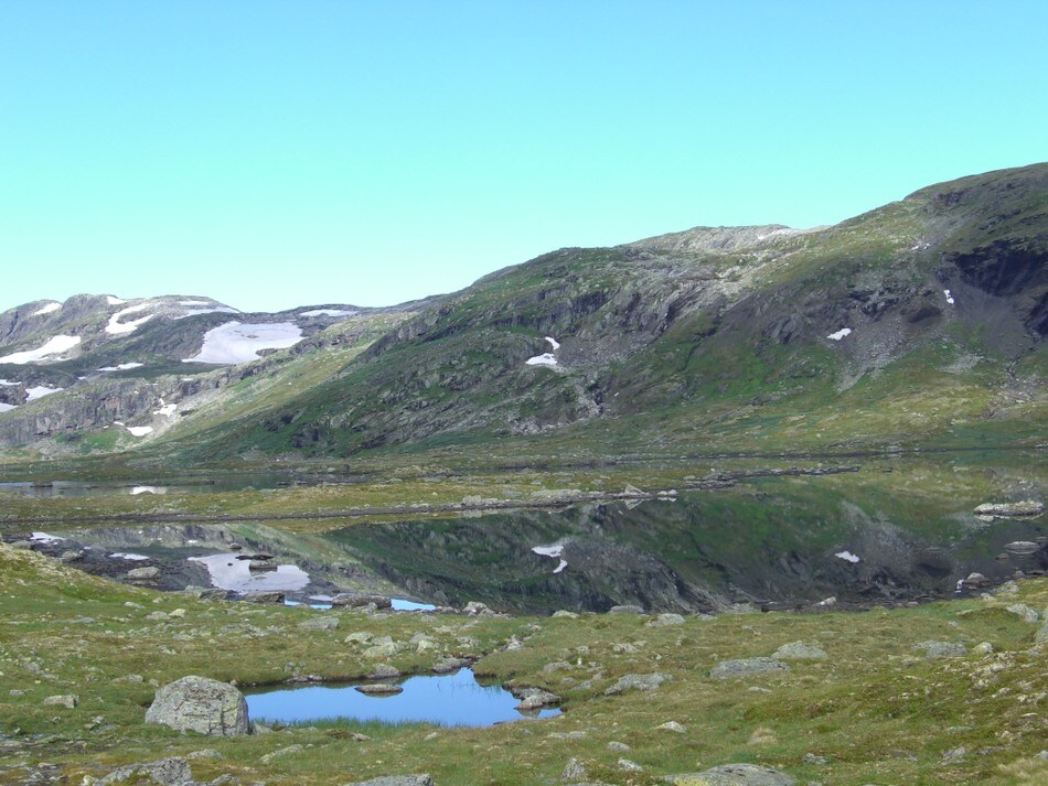August 2010; stille morgen ved avgang fra Geiterygghytta