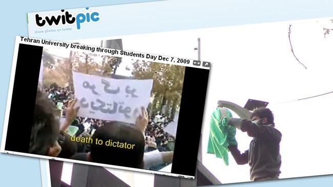 Demonstrasjoner i Iran (Foto: Skjermdump: Twitpic/Youtube)