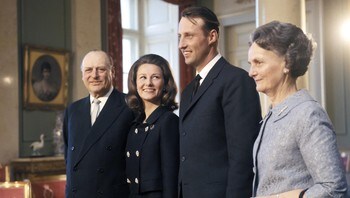 Kong Olav, Harald, Sonja og moren til Sonja, Dagny Haraldsen.