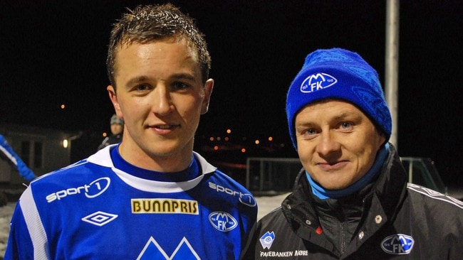 Vaimen Even Hovland og Molde-manager Ole Gunnar Solskjær. (Foto: Øystein Fossum) Vaimen Even Hovland og Molde-manager Ole Gunnar Solskjær. (Foto: Øystein Fossum)