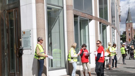 Fortsatt streik i staten (Foto: Johan B. Sættem) Fortsatt streik i staten (Foto: Johan B. Sættem)