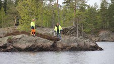 Leteaksjon i Drangedal (Foto: Solfrid Leirgul Øverbø/NRK)
