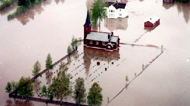 Flom i Glomma i 1995 (Foto: NRK)