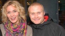 Fra Himmelblå-premieren, Line Verndal og Edward Schultheiss (Foto: Antonia Pambou/NRK)