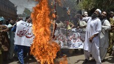 Protest mot amerikanske droneangrep i Pakistan. (Foto: S.S MIRZA/Afp)