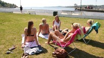 Bystranda i Larvik (Foto: Yngve Tørrestad/NRK)