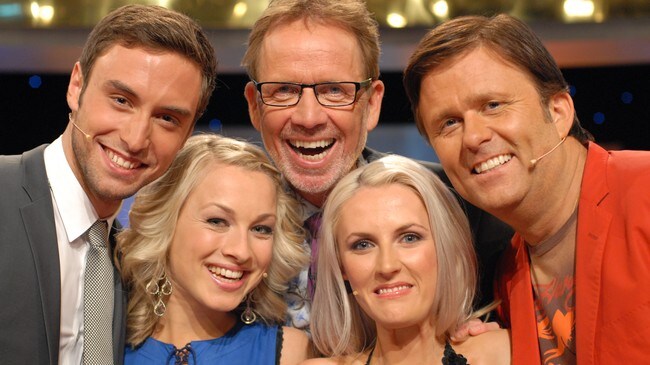 Måns Zelmerlöw, May Kristin Kaspersen, Ivar, Maria Arredondo og Jan Johansen (Foto: Erik Dyrhaug/NRK)
