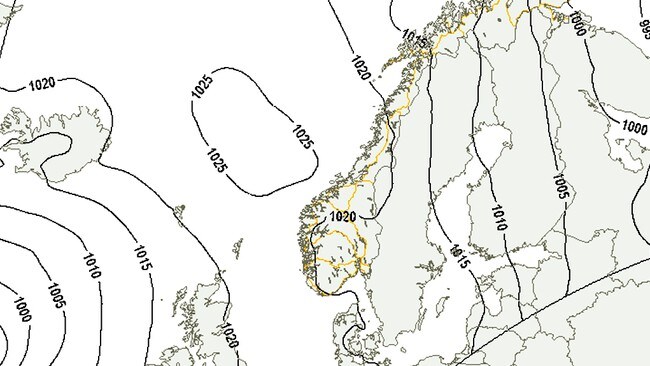 Lufttrykk på yr.no (Foto: yr.no)