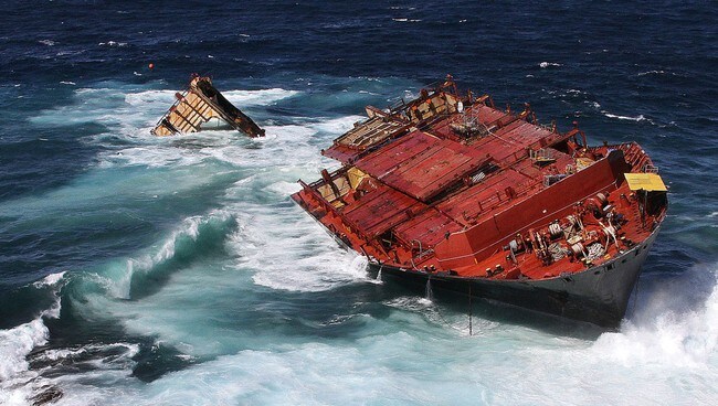 Konteinerskipet «Rena», (Foto: MARITIME NEW ZEALAND/Afp) Konteinerskipet «Rena», (Foto: MARITIME NEW ZEALAND/Afp)