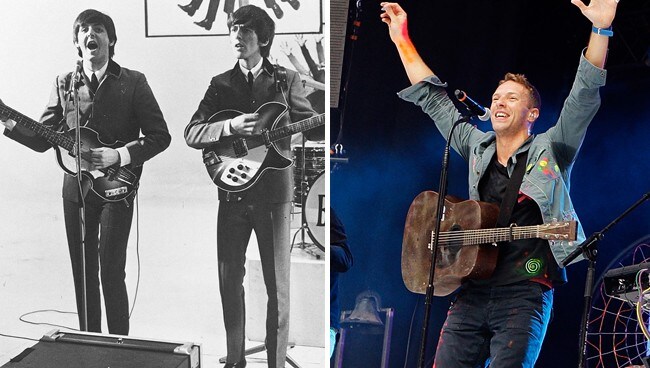 Beatles og Coldplay (Foto: NTB Scanpix) Beatles og Coldplay (Foto: NTB Scanpix)