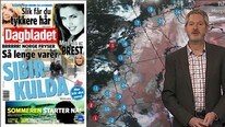 Meteorolog John Smiths er kritisk til Dagbladets Sibirkulde-oppslag. (NRK/Faksimile Dagbladet)