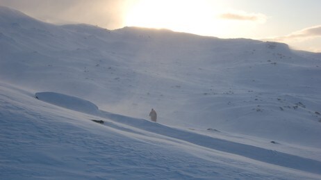 Tur i kuling på Haukelifjell (Foto: Trude Blåsmo/Den Norske Turistforening) Tur i kuling på Haukelifjell (Foto: Trude Blåsmo/Den Norske Turistforening)