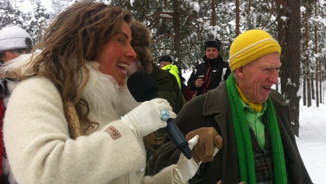Tone Jorunn Tveito, Olav Thon. (Foto: Gunnar Grimstveit/NRK) Tone Jorunn Tveito, Olav Thon. (Foto: Gunnar Grimstveit/NRK)