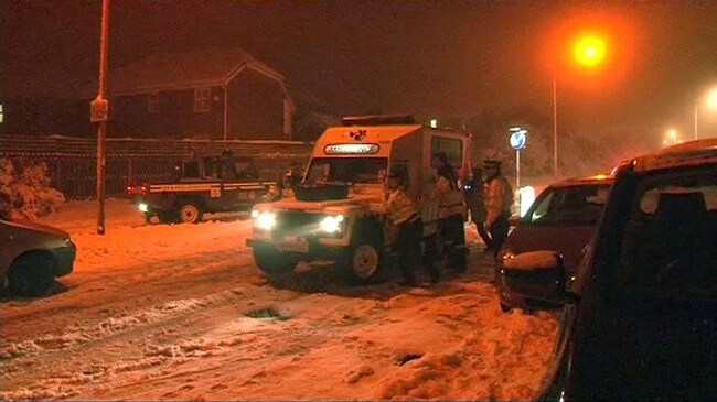 Snøkaos i England (Foto: BBC)