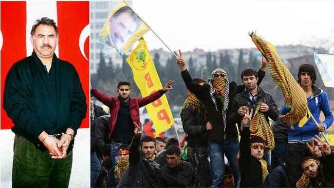 Abdullah Ocalan og kurdiske demonstranter Abdullah Ocalan og kurdiske demonstranter