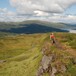 På stien mellom Hamlagrø i Bergsdalen og Vending turisthytte. Hamlagrøvatnet bak.   T-merket rute.