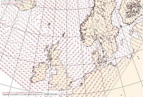 Ballongens rute (Foto: met.no) Ballongens rute (Foto: met.no)