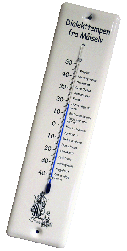 Termometer fra Målselv (Foto: www.dialekttempen.no) Termometer fra Målselv (Foto: www.dialekttempen.no)