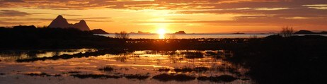 Solnedgang ved Forøya i Bø (Foto: Øystein Strandbakk)
