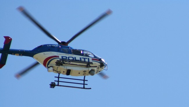 Politihelikopter. (Foto: Jan Gulliksen/NRK)