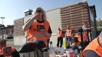 Streikevakter i Kristiansund  (Foto: Eirik Haukenes/NRK )