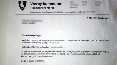 Brev fra Værøy kommune til innbyggerne