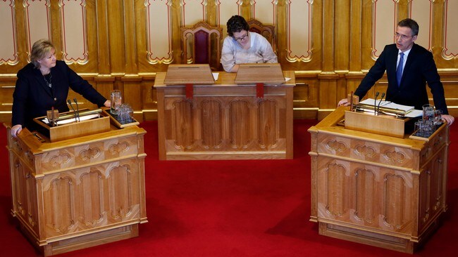Solberg og Stoltenberg i spørretimen (Foto: Åserud, Lise/NTB scanpix) Solberg og Stoltenberg i spørretimen (Foto: Åserud, Lise/NTB scanpix)