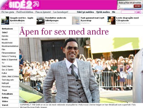 Will Smith i Nettavisen (Foto: Faksimile fra side2.no) Will Smith i Nettavisen (Foto: Faksimile fra side2.no)