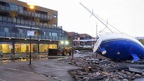 Seilbåt på land i Molde (Foto: Gunnar Sandvik/NRK)