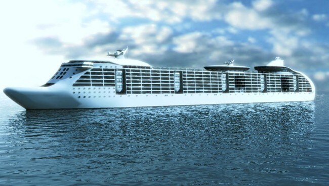 Cruiseskip med livbåtsystem i kuber (Foto: Norsafe)