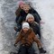 RUSSLAND: Barn aker i Moskva i minus 17 grader 28. januar i år. 