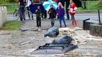 Bil oversvømt i Vallset