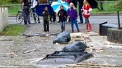 Bil oversvømt i Vallset