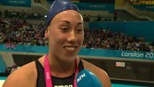 Sarah Louise Rung etter første øvelse i Paralympics - Hun vant sitt heat, men sier det blir tøffere i finalen.