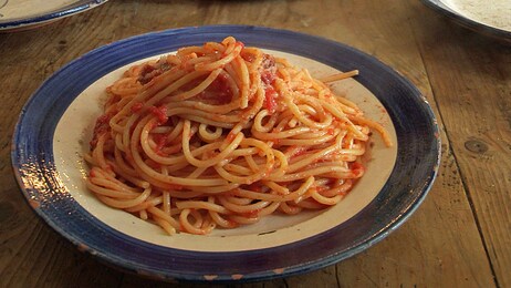 Gianni Di Gregorios «Spaghetti all’Amatriciana» (Foto: Filmbonanza/NRK) Gianni Di Gregorios «Spaghetti all’Amatriciana» (Foto: Filmbonanza/NRK)