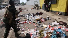 Stadionpanikk i Abidjan (Foto: HERVE SEVI/Afp) Stadionpanikk i Abidjan (Foto: HERVE SEVI/Afp)