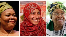 Leymah Gbowee, Tawakul Karman og Ellen Johnson-Sirleaf (Foto: STAFF/Reuters) Leymah Gbowee, Tawakul Karman og Ellen Johnson-Sirleaf (Foto: STAFF/Reuters)