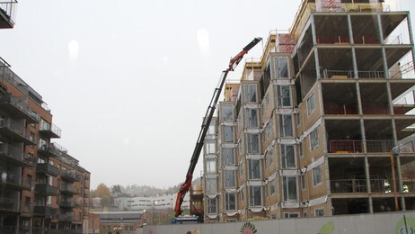 Boligbygging i Kværnerbyen i Oslo (Foto: Johan B. Sættem) Boligbygging i Kværnerbyen i Oslo (Foto: Johan B. Sættem)
