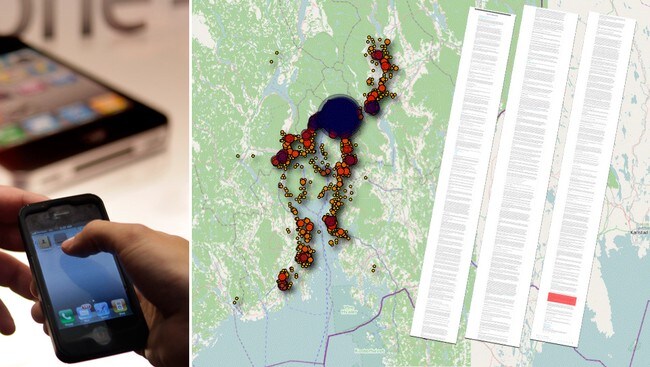 Iphone, sporing, vilkår (montasje) (Foto: Seth Wenig, grafikkmontasje/NRK/AP) Iphone, sporing, vilkår (montasje) (Foto: Seth Wenig, grafikkmontasje/NRK/AP)