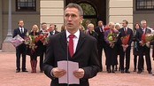 Jens Stoltenberg presenterer den nye regjeringen