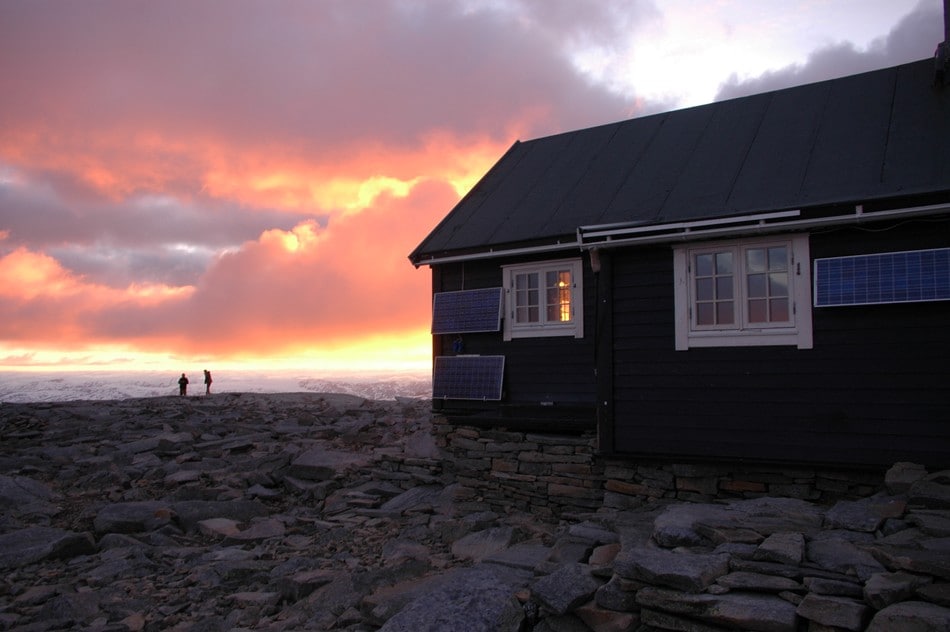 Solnedgang på Fannaråken juli 2007.
