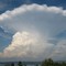 Cumulonimbus over Bundefjorden juli 2006. En bygesky med den karakteristiske formen av en ambolt.