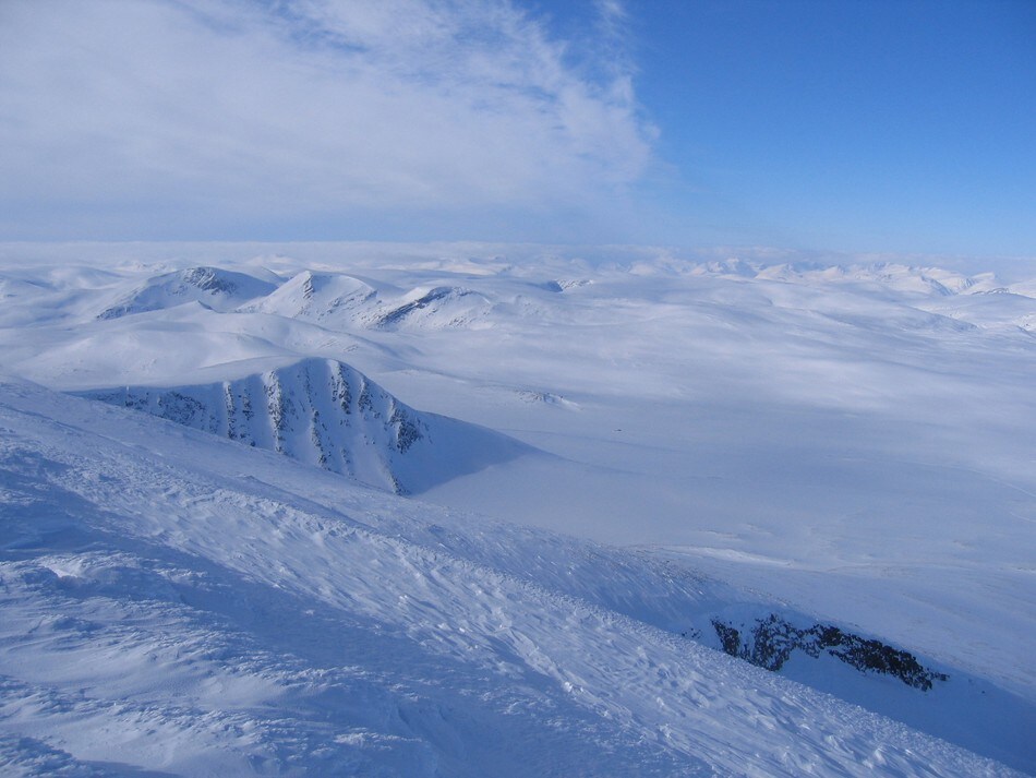 Utsikt mot vest fra Snøhetta