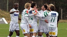 Løv-Ham feirer scoring mot Sandnes Ulf (Foto: Roy Hilmar Svendsen/NRK)