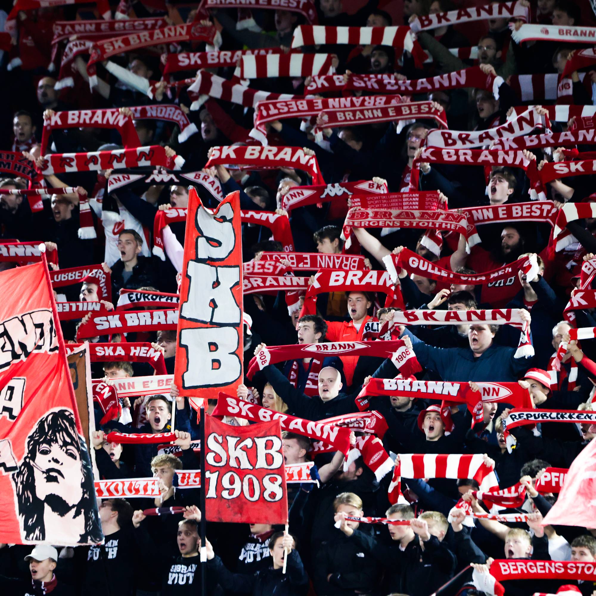 Brann-supportere før UEFA Europa Leauge-kampen kampen mellom SK Brann og Rangers på Brann stadion.