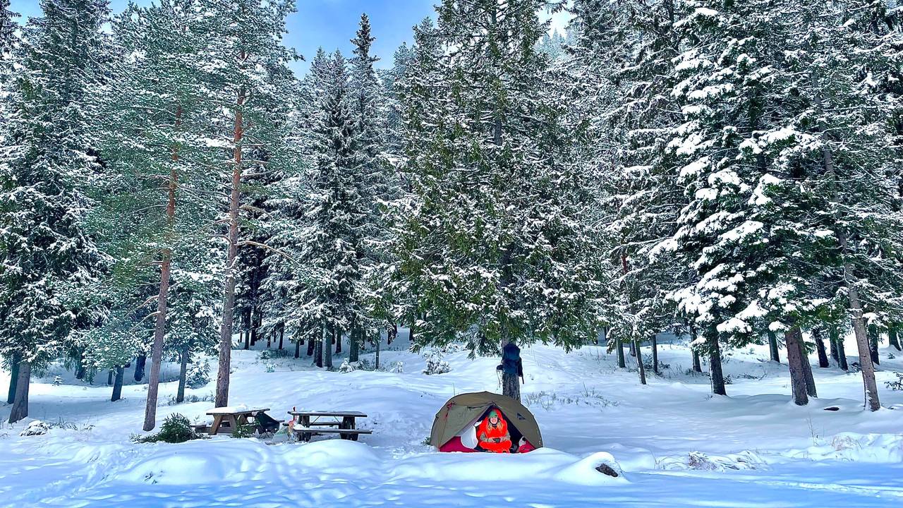 Vinter-camping