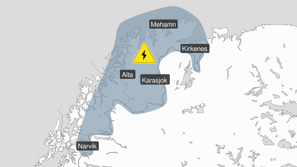 Åtvarar om mykje lyn i nord